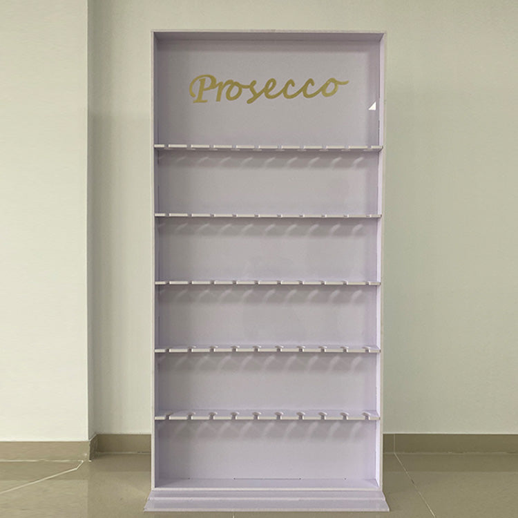 PVC Champagne Display Wall Shelf - White