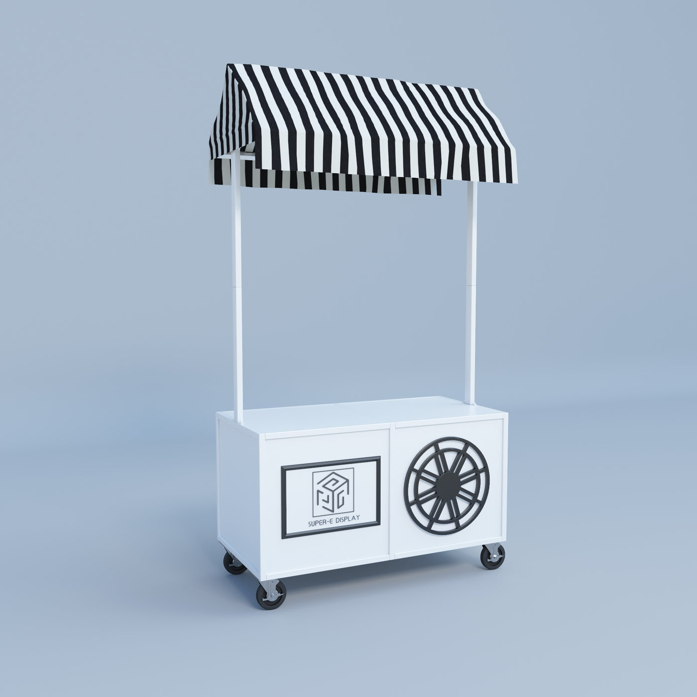 Wood Candy Dessert Cart with Wheels - White/Pink/Blue/Black