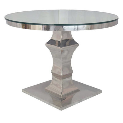 Gold Stainless Steel Round Dining Table - Gold/Silver