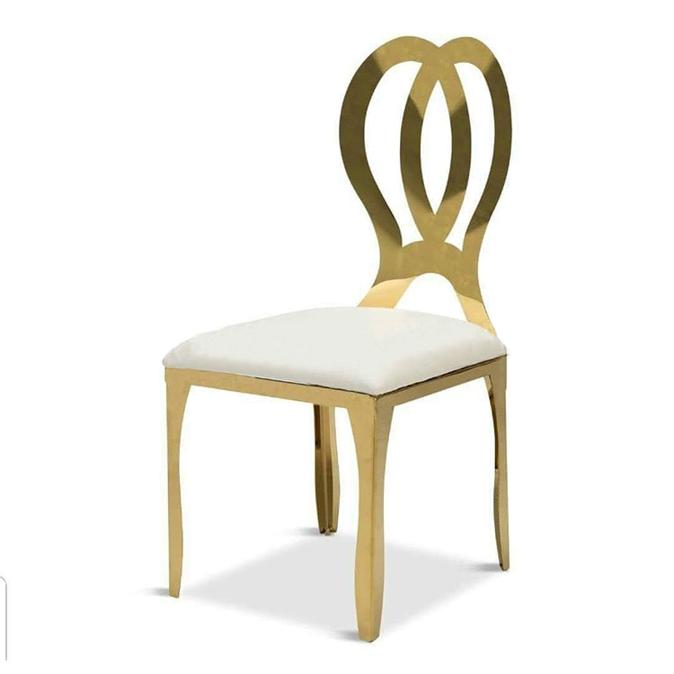 Stainless Steel Modern Double Loop Emma Dining Event Chair - Gold