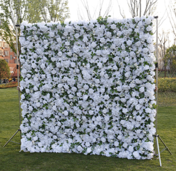 BD-011 3D Fabric Artificial Flower Backdrop Rolling Up Curtain Flower Wall - 8ft*8ft