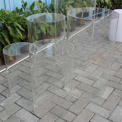 Transparent Acrylic Cylinder Round Plinths Set - 3/5 Pieces