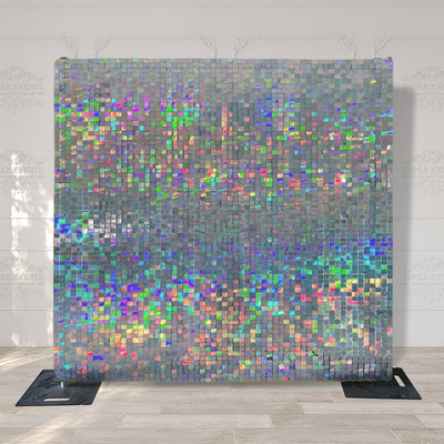 Shimmer Wall Panels / Clip Hole Backing & Square Sequins - Rainbow