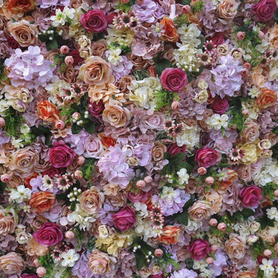 BD-044 3D Fabric Artificial Flower Backdrop Rolling Up Curtain Flower Wall - 8ft*8ft