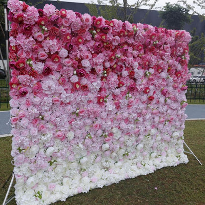 BDJ-008 3D Fabric Artificial Flower Backdrop Rolling Up Curtain Flower Wall - 8ft*8ft