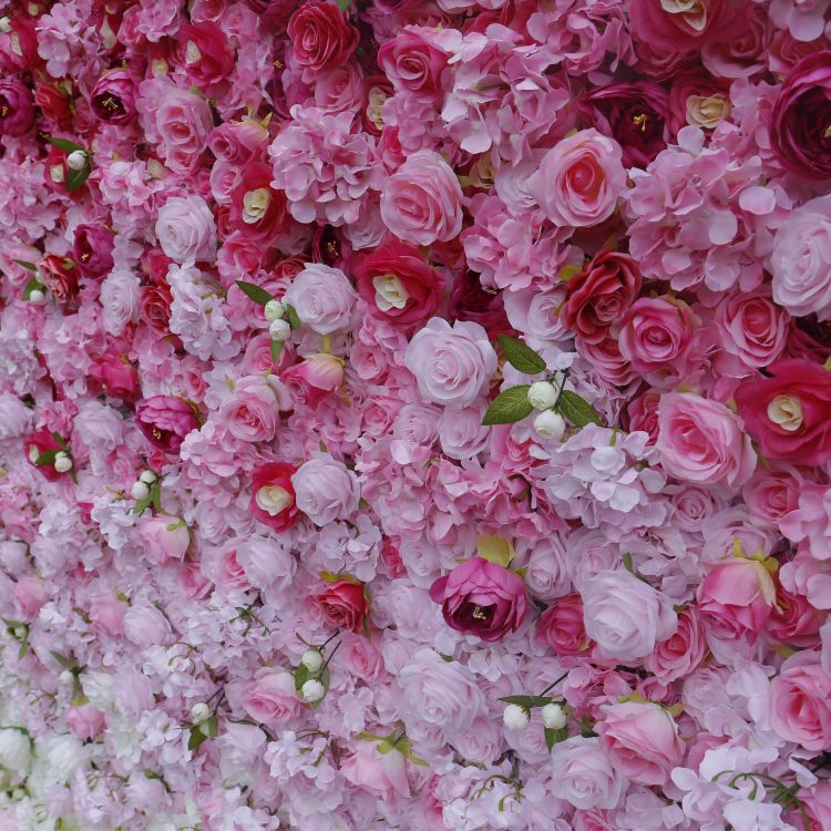 BDJ-008 3D Fabric Artificial Flower Backdrop Rolling Up Curtain Flower Wall - 8ft*8ft