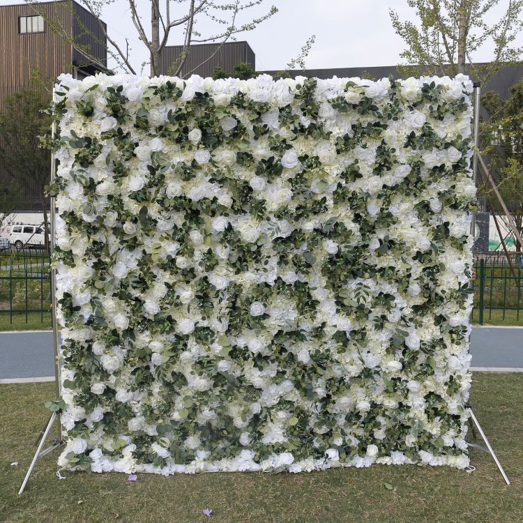 BD-049 3D Fabric Artificial Flower Backdrop Rolling Up Curtain Flower Wall - 8ft*8ft