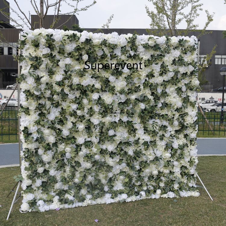 BD-049 3D Fabric Artificial Flower Backdrop Rolling Up Curtain Flower Wall - 8ft*8ft