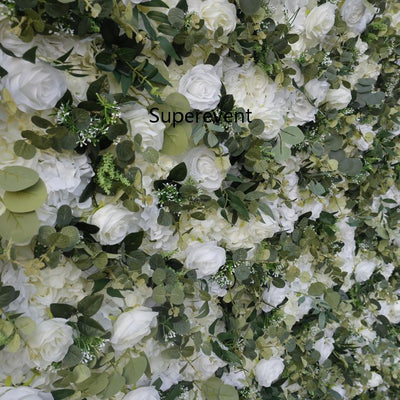 BD-049 3D Fabric Artificial Flower Backdrop Rolling Up Curtain Flower Wall - 8ft*8ft