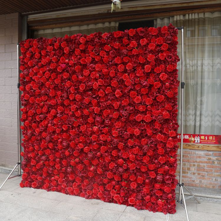 BD-050 3D Fabric Artificial Flower Backdrop Rolling Up Curtain Flower Wall - 8ft*8ft