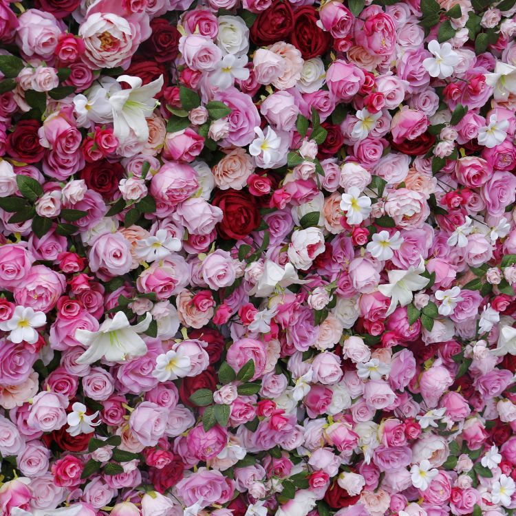 BD-023 3D Fabric Artificial Flower Backdrop Rolling Up Curtain Flower Wall - 8ft*8ft