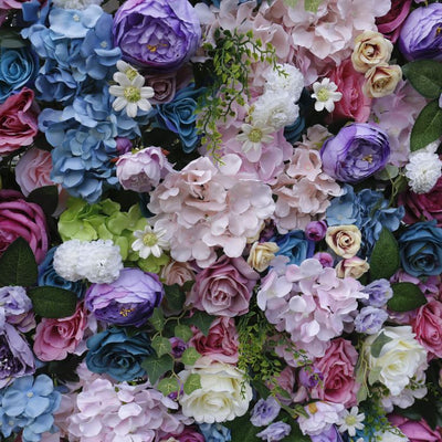 BD-033 3D Fabric Artificial Flower Backdrop Rolling Up Curtain Flower Wall - 8ft*8ft