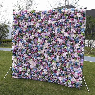 BD-033 3D Fabric Artificial Flower Backdrop Rolling Up Curtain Flower Wall - 8ft*8ft