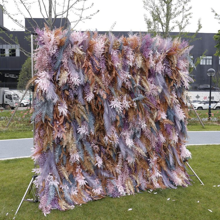 HE-BD026 5D Feather Backdrop Rolling Up Curtain Flower Wall - 8ft*8ft