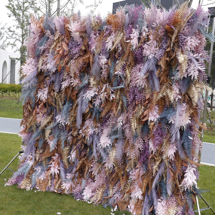 HE-BD026 5D Feather Backdrop Rolling Up Curtain Flower Wall - 8ft*8ft