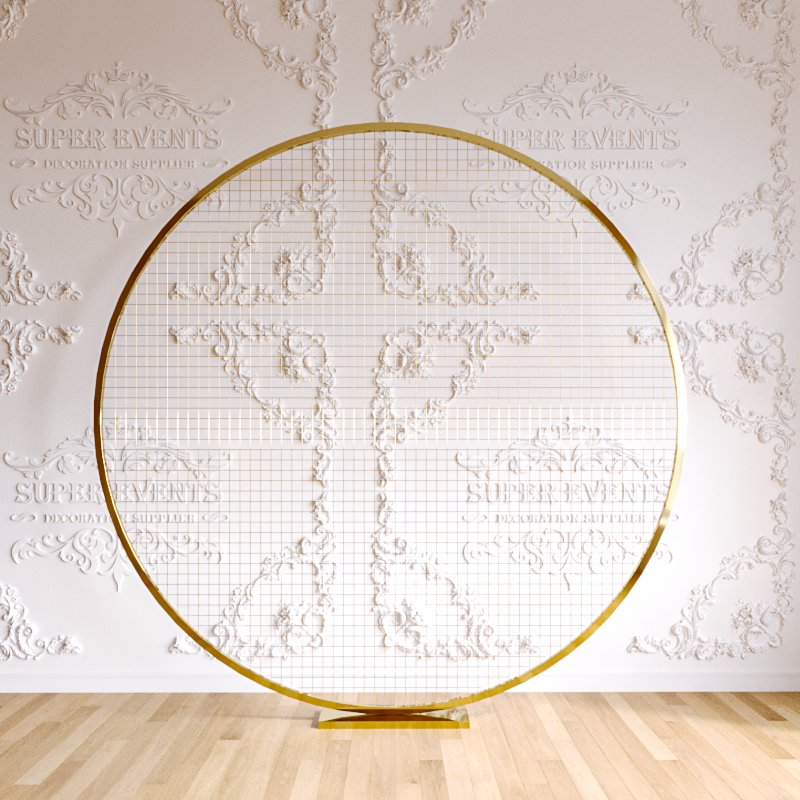 Metal Round Mesh Backdrop 65" - Gold