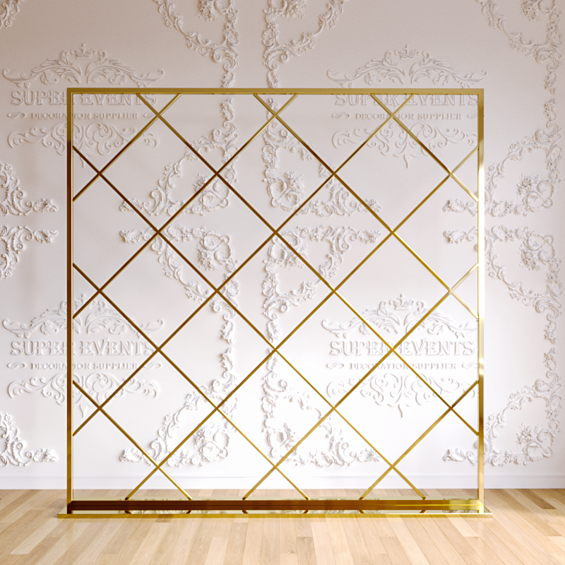 Stainless Steel Square Mesh Backdrop - Gold