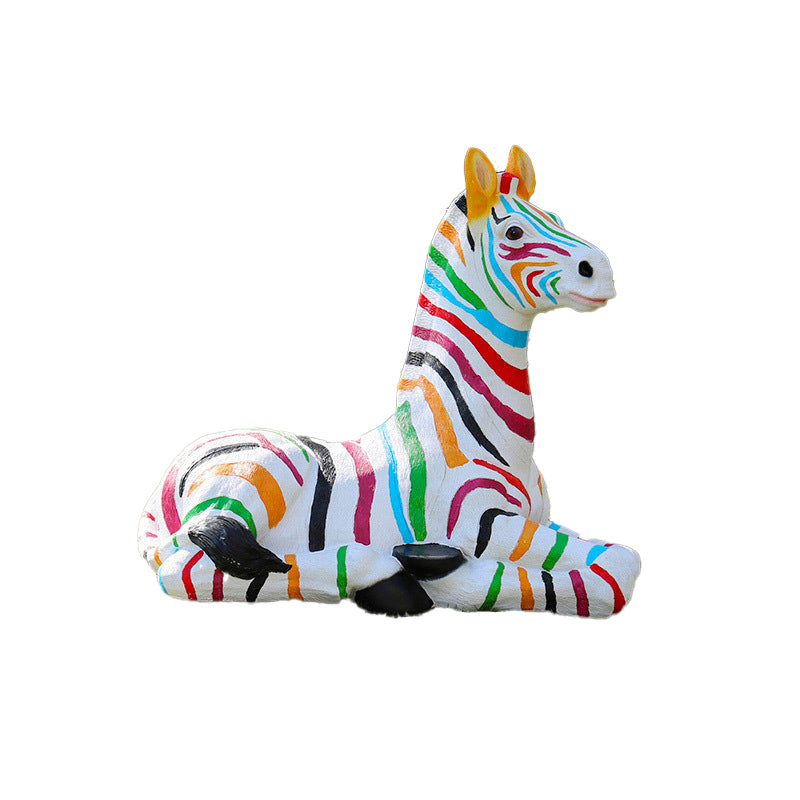 Custom Size Fiberglass Decorative Zebra Statuette