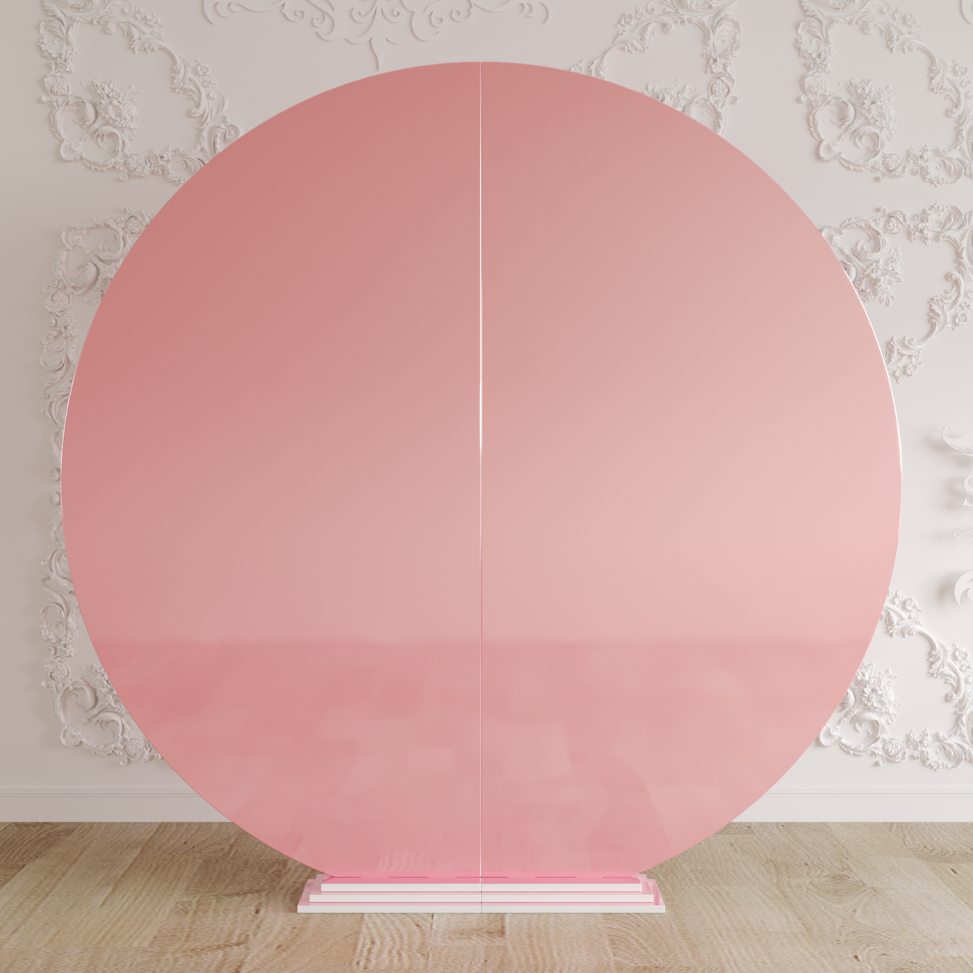 Custom Pink Round Acrylic Backdrop - 6.5ft