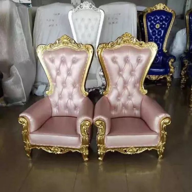 French Bride and Groom Throne Chair - Pink