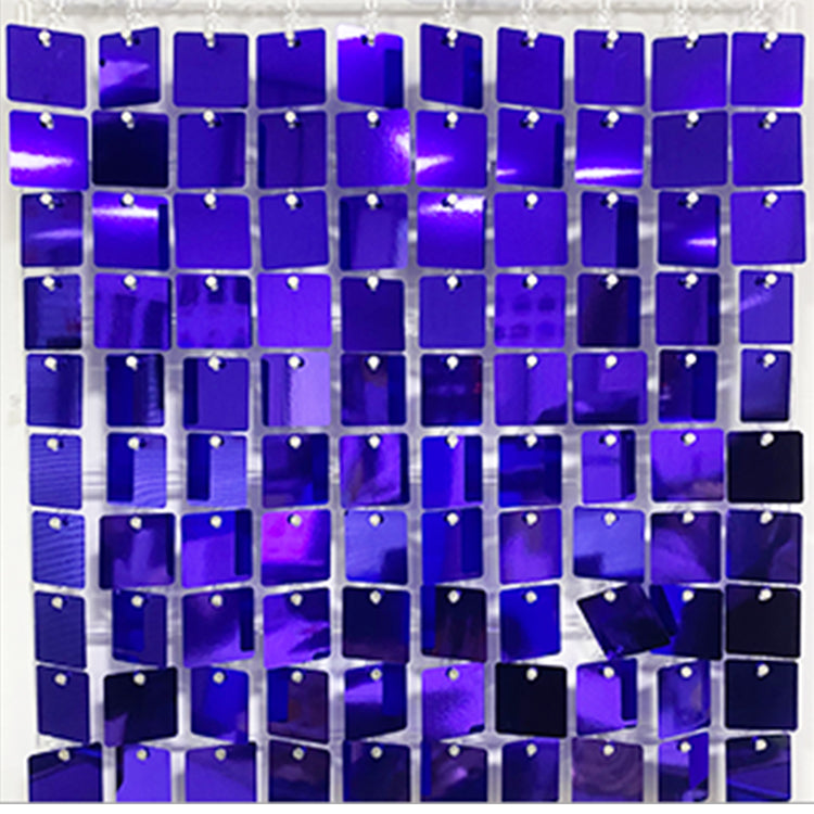 Shimmer Wall Panels / Black Backing & Square Sequins - Blue Purple