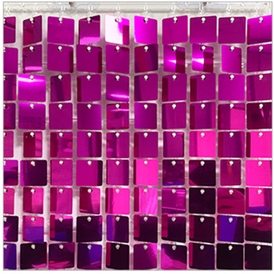 Shimmer Wall Panels / Black Backing & Square Sequins - Purple Red